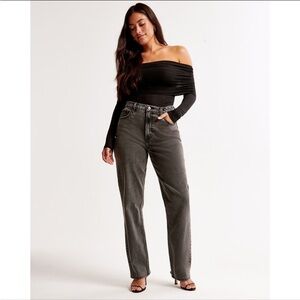 Abercrombie & Fitch Black Straight Leg Jeans